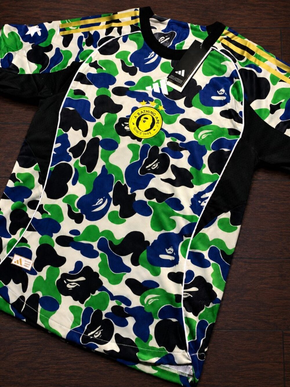 Adidas x A Bathing Ape BAPE ABC Camo Soccer Jersey NWT Men's Medium Blue Green B - Picture 2 of 5